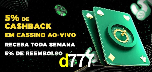 Promoções do cassino ao Vivo d777